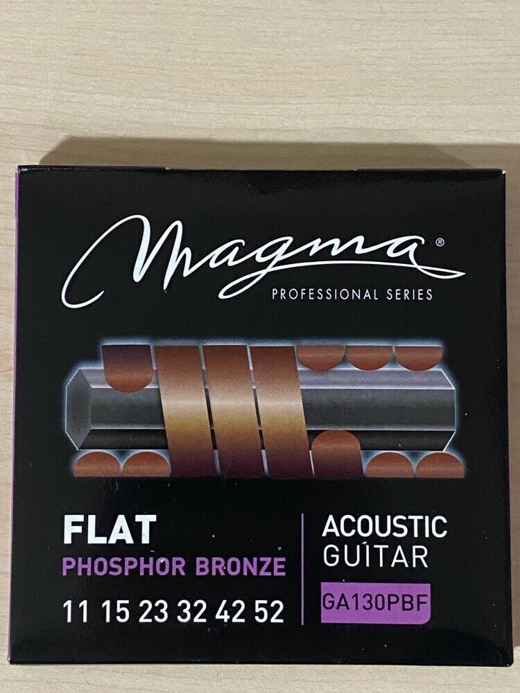 Magma GA130PBF Flat Phosphor Bronze Acoustic Guitar Strings, Medium Light 11-52