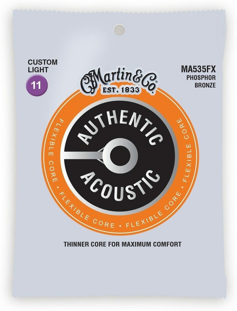 Martin MA535FX Flexible Core Phosphor Bronze Custom Acoustic Guitar Strings