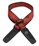 Lock-It 2" Guitar Strap - Bob Masse Series, Red Thistles