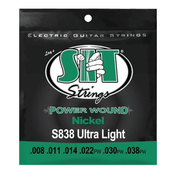 SIT Strings Power Wound Electric Guitar Strings Ultra Light 8-38 S838