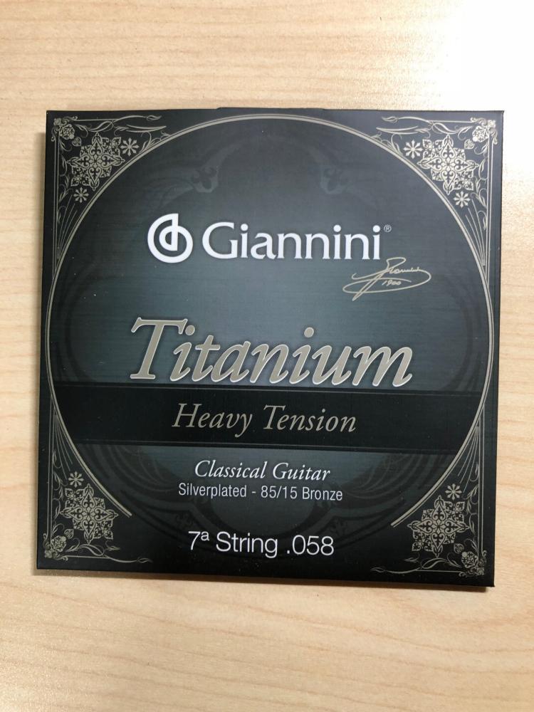 Giannini Titanium Series Classical Guitar 7th String .058 Heavy Tension