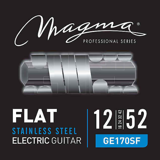 Magma GE170SF Stainless Steel FLAT Electric Guitar Strings, 12-52