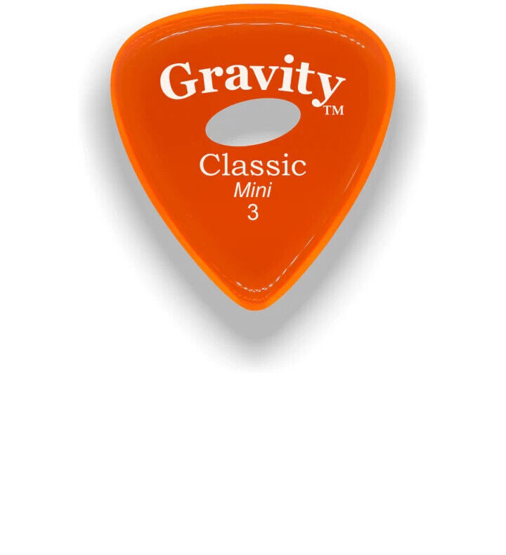 Gravity Classic Mini Guitar Pick 3.0mm w Single Elipse Hole