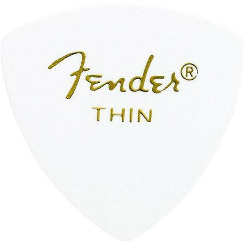 6 Pack Fender 346 Rounded Triangle White Picks - Thin