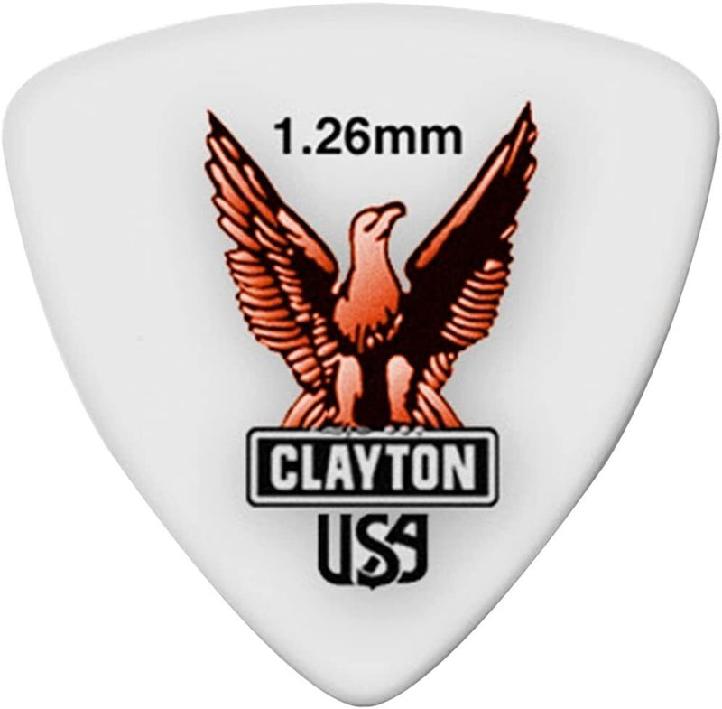 6-Pack of Clayton Acetal Rounded Triangle Picks 1.26mm