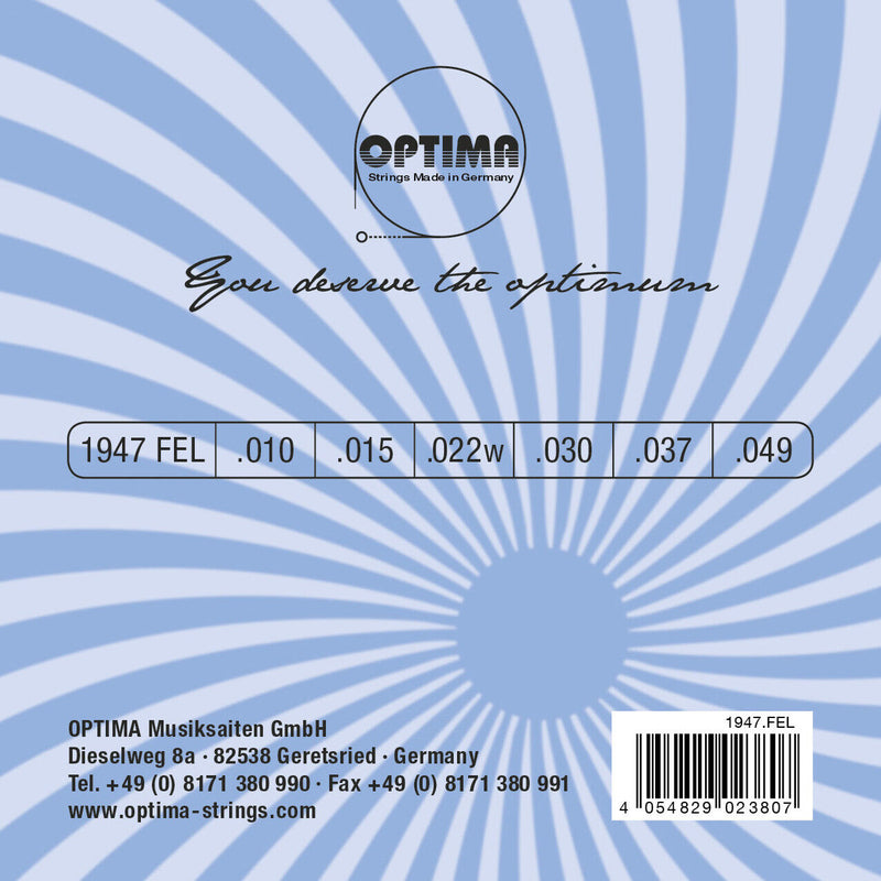 Optima Jazz Swing Flatwound Guitar Strings Extra Light 10-49