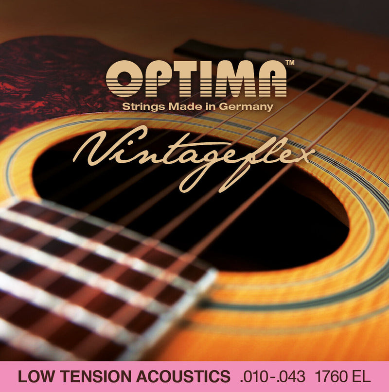 Optima Vintage Flex Low Tension Acoustic Guitar Strings Extra Light 10-43