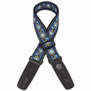 Lock-It Retro Vintage 2 Inch Locking Guitar Strap - Blue Chill