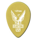 6-Pack of Clayton Ultem Gold Small Teardrop Guitar Picks - 1.07mm