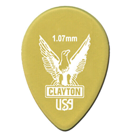 6-Pack of Clayton Ultem Gold Small Teardrop Guitar Picks - 1.07mm