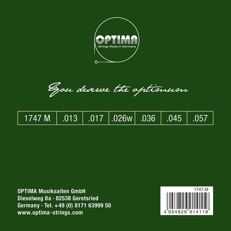 Optima 24K Gold Acoustic Guitar Strings Medium 13-57 1747.M
