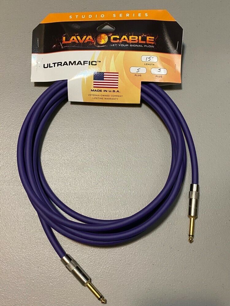 Lava Cable Studio Series Ultramafic Instrument Cable 15' Straight to Straight