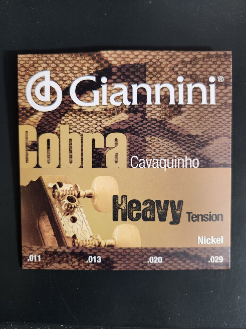 2 Pack Giannini Cobra Strings for Cavaquinho Nickel GESCP (.011-.029) Heavy