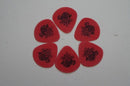 6 Pack of Dunlop Tortex Jazz Round Tip Light/Red L1 - 472RL1