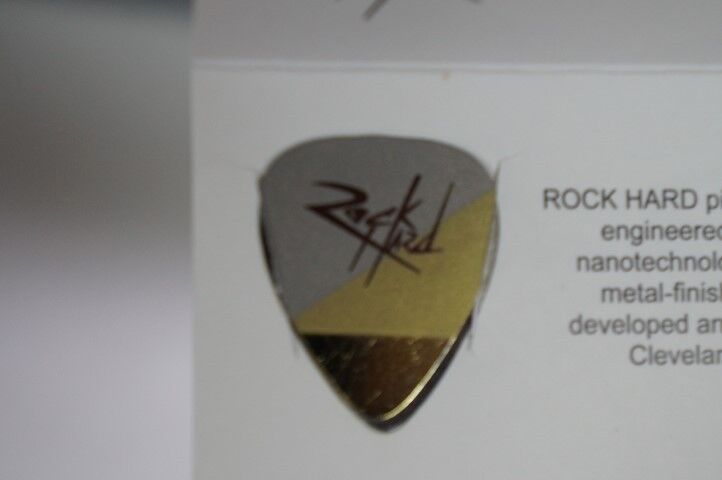 Rock Hard Coated Stainless Steel Guitar Pick Gold Straight Shadow - Single Pick