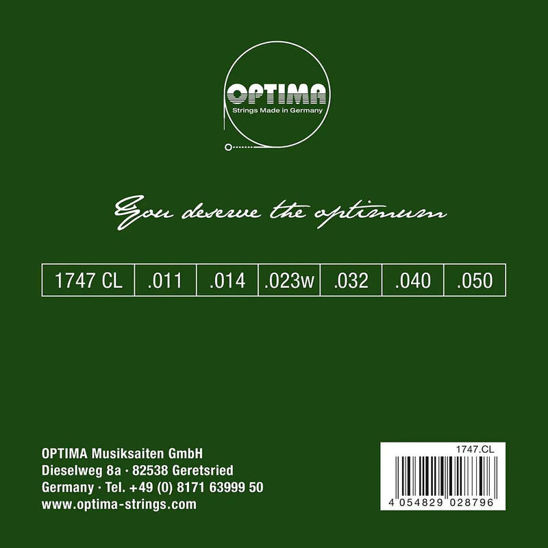 Optima 24K Gold Acoustic Guitar Strings Custom Light 11-50 1747.CL
