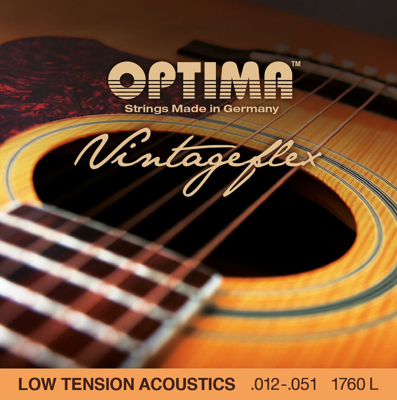 Optima Vintage Flex Low Tension Acoustic Guitar Strings Light 12-51