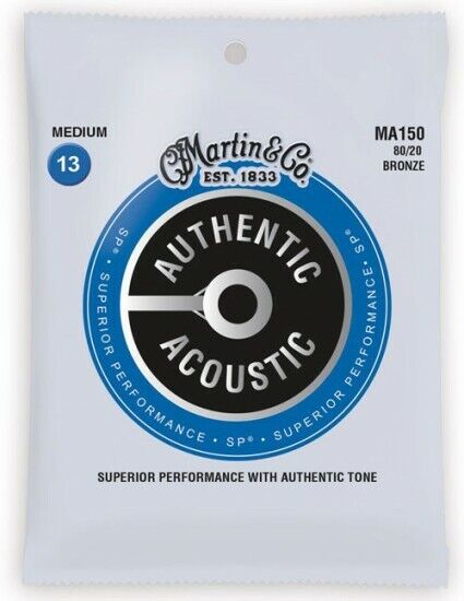 Martin Authentic Acoustic SP Guitar Strings 80/20 Bronze Medium MA150 .013-.056