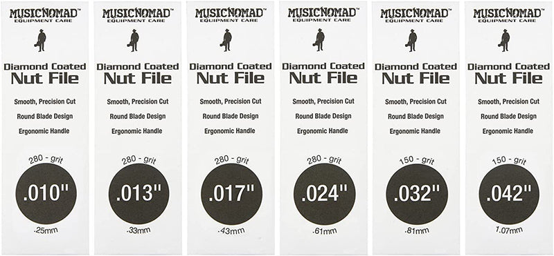 Music Nomad MN667 6 pc. Electric Guitar Diamond Coated Nut File Set - Super Lt