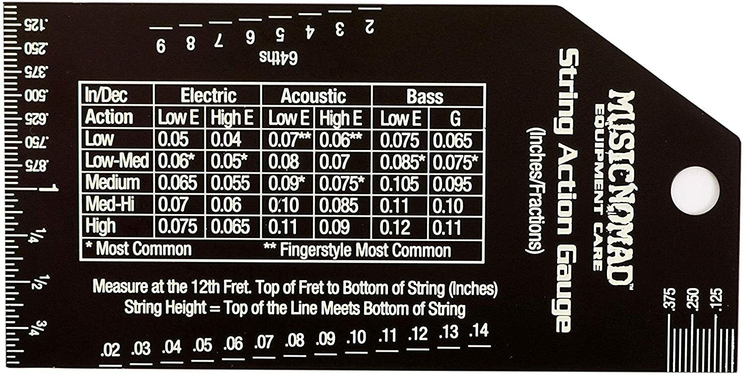 Music Nomad Precision Action Gauge Ruler for String Ht-Metric, SAE, 64