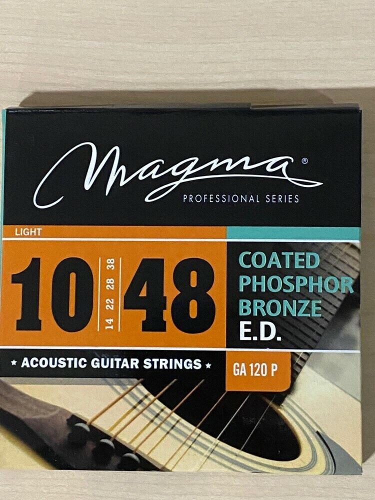 Magma GA120P Coated Phosphor Bronze Acoustic Guitar Strings, Light 10-48
