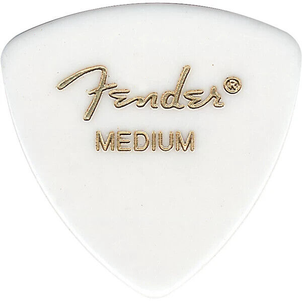 6 Pack Fender 346 Rounded Triangle White Picks - Med