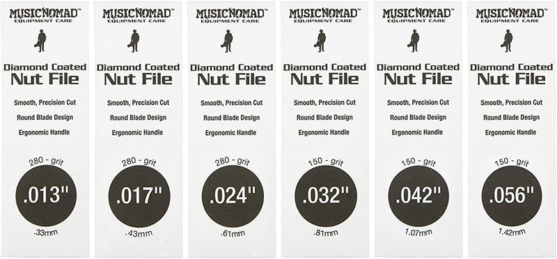 Music Nomad MN670 6 pc. Acoustic Guitar Diamond Coated Nut File Set - Light/Med