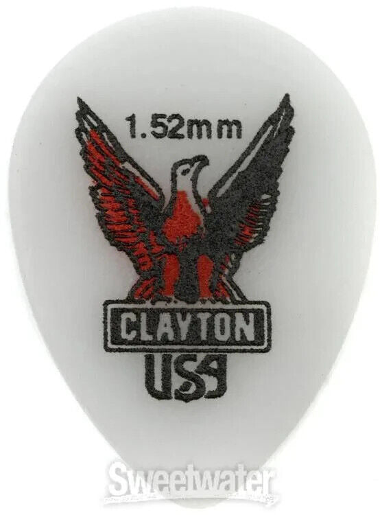 6-Pack of Clayton Acetal Teardrop Picks 1.52mm