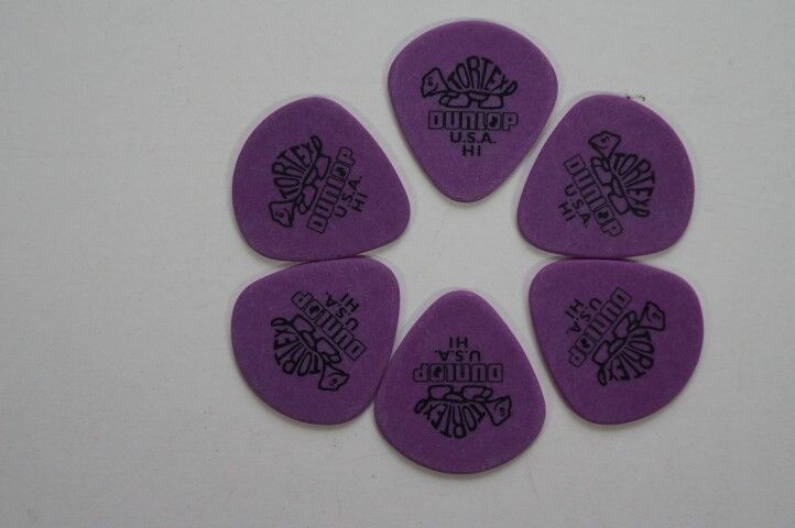 6 Pack of Dunlop Tortex Jazz Round Tip Purple H1 - 472RH1