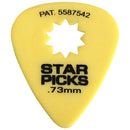 Pack of 8 Everly Star Picks - Yellow (.73mm)