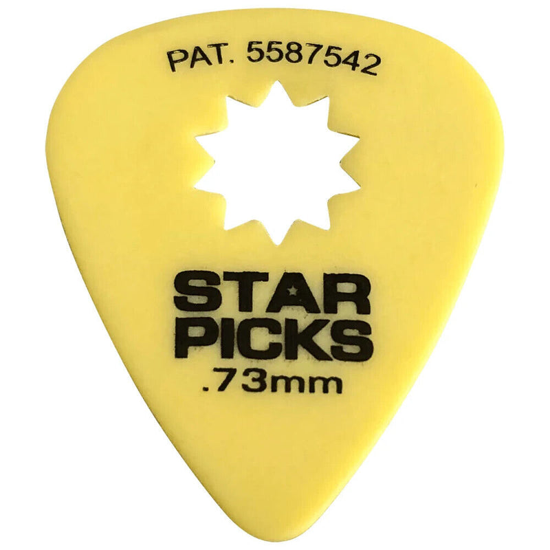 Pack of 8 Everly Star Picks - Yellow (.73mm)