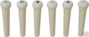 6 Tusq Martin Style Bridge Pins White w 2 mm Paua Dot PP-1182-00