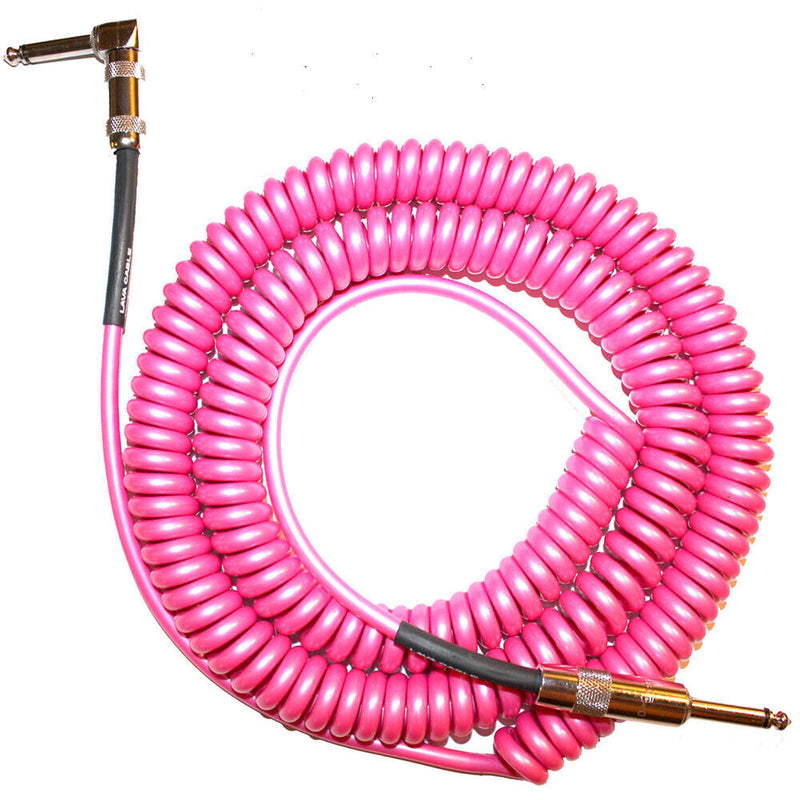 Lava Cable Retro Coil Instrument CableHot Pink Right Angle to Straight –