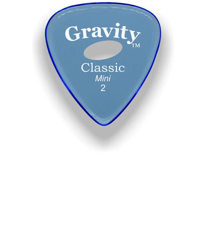 Gravity Classic Polished Mini Guitar Pick 2.0mm w Single Elipse Hole