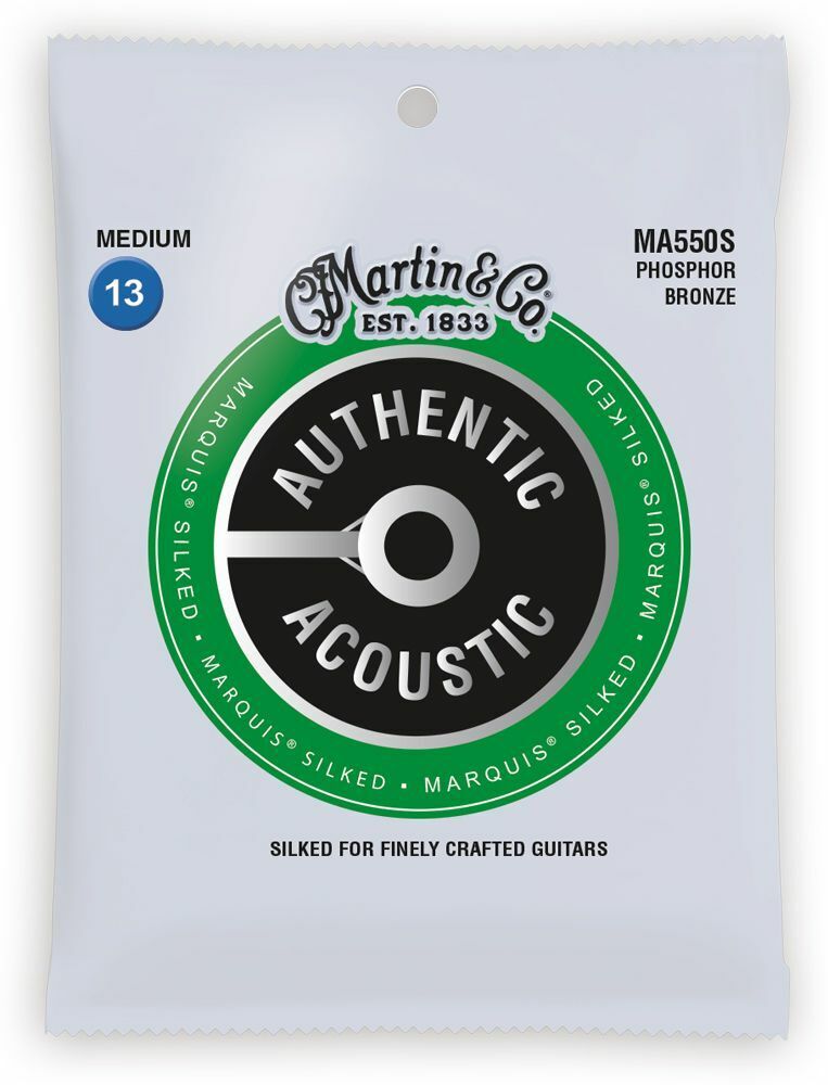 Martin 2 Pack MA550S Acoustic Marquis Silked Guitar Strings PB 13-56